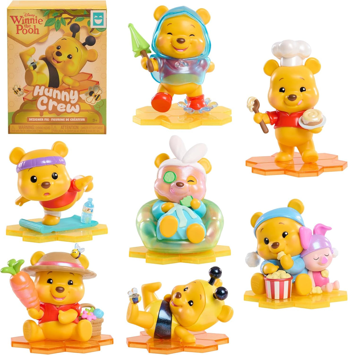 Disney Winnie The Pooh Happy Haul Hunny Crew Designer Figures, Figura Coleccionable Sorpresa en Caja misteriosa con Acabados Brillantes, 10 cm de Alto, edición Limitada, para Mayores de 8 años