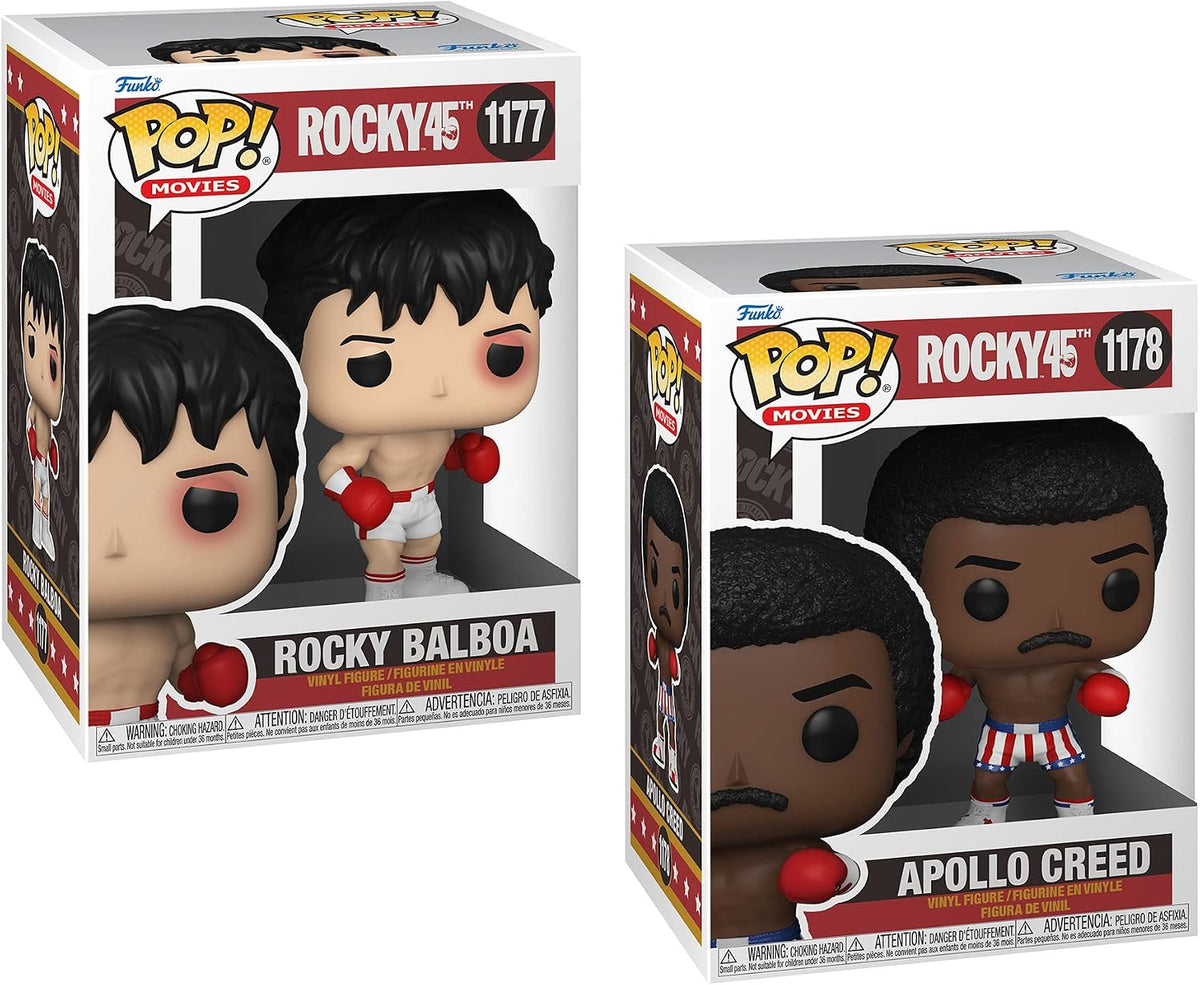 Funko Pop! Rocky - Juego de coleccionistas de 45 Aniversario, Rocky Balboa y Apollo Creed