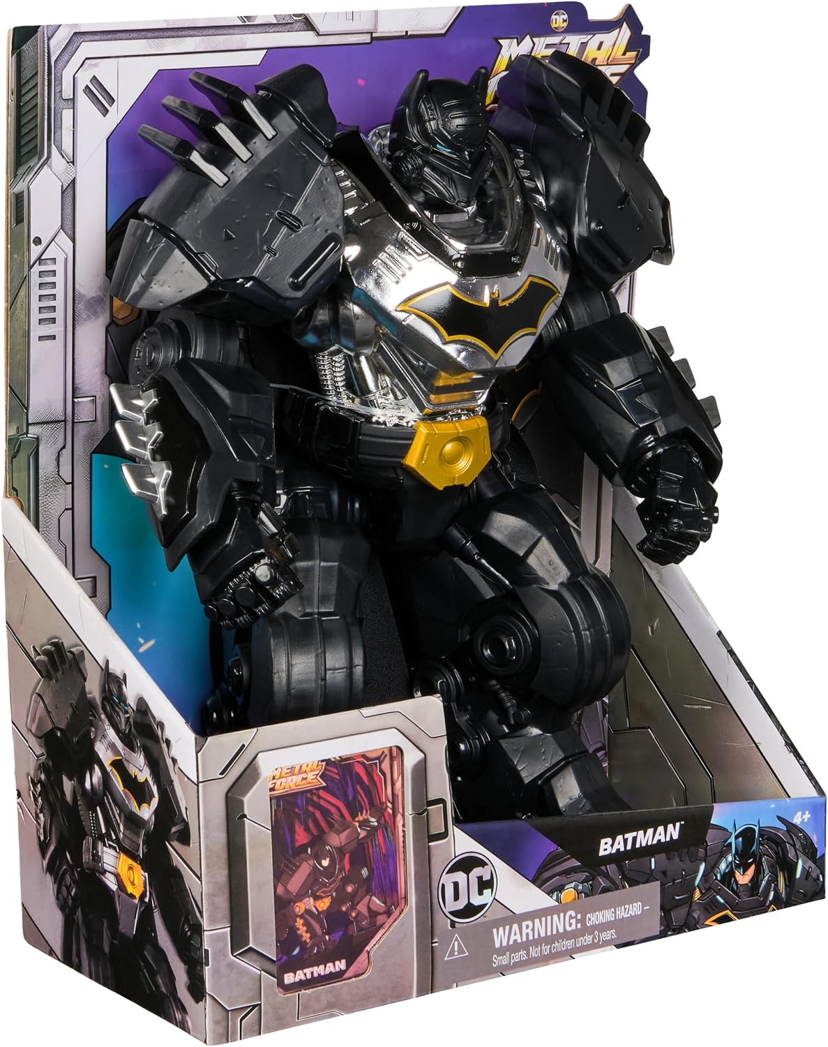 DC Comics, Figura de acción de Batman de la colección Metal Force, Coleccionable de superhéroe de Gran tamaño de 30 cm, Juguetes para niños y niñas a Partir de 4 años