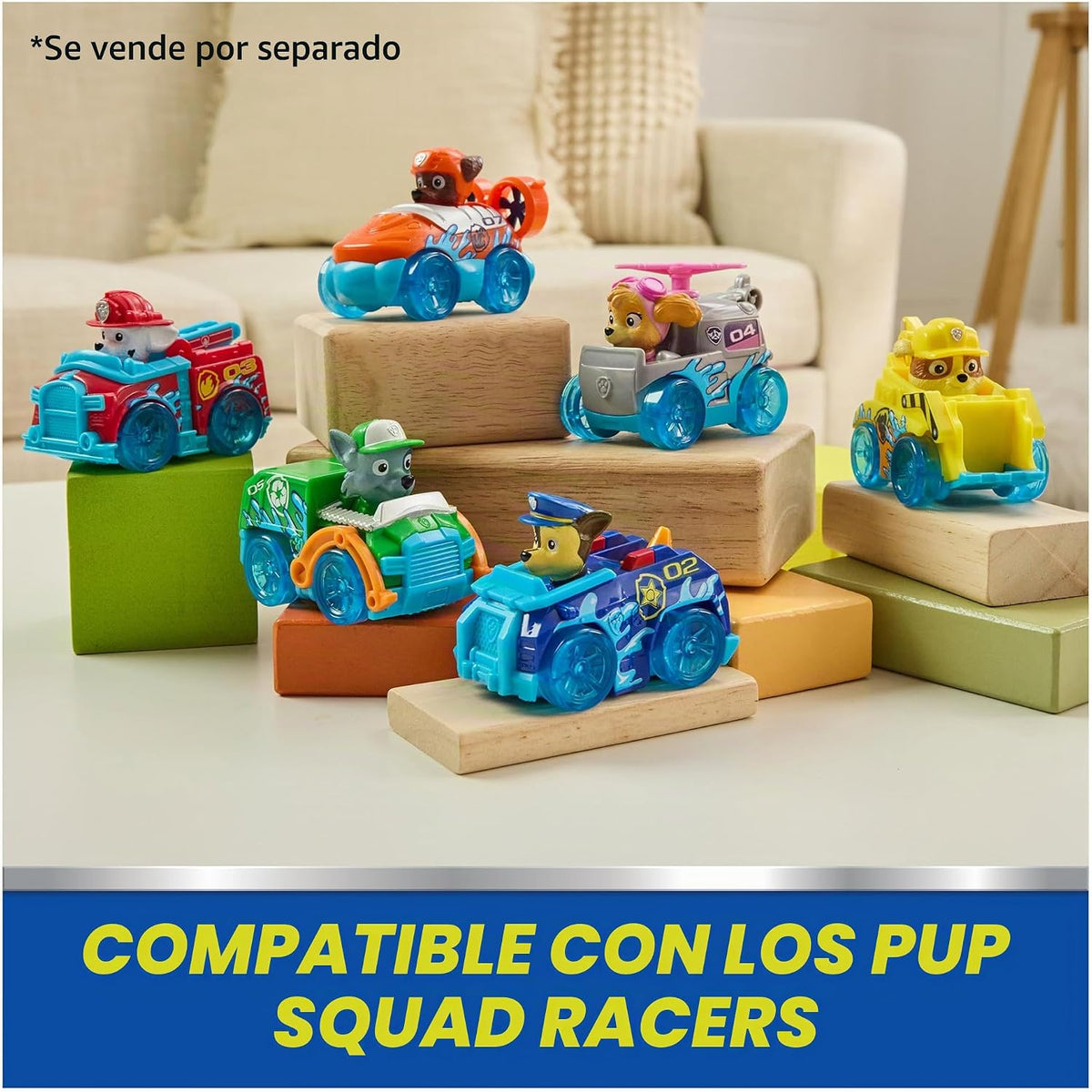 Paw Patrol La Patrulla Canina, Pup Squad Octopus Rescue, Set de Juego con Coche de Chase de 6,3 cm y Figura de Pulpo bebé, Juguetes de imitación para niños y niñas a Partir de 3 años