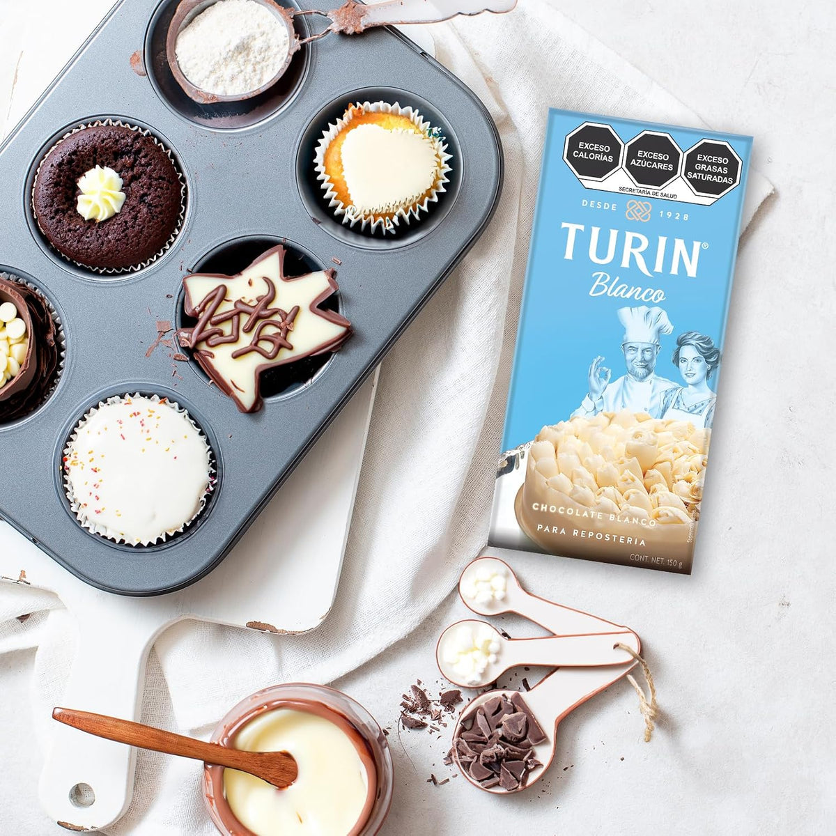 Turin tablilla de chocolate blanco para reposteria 150g