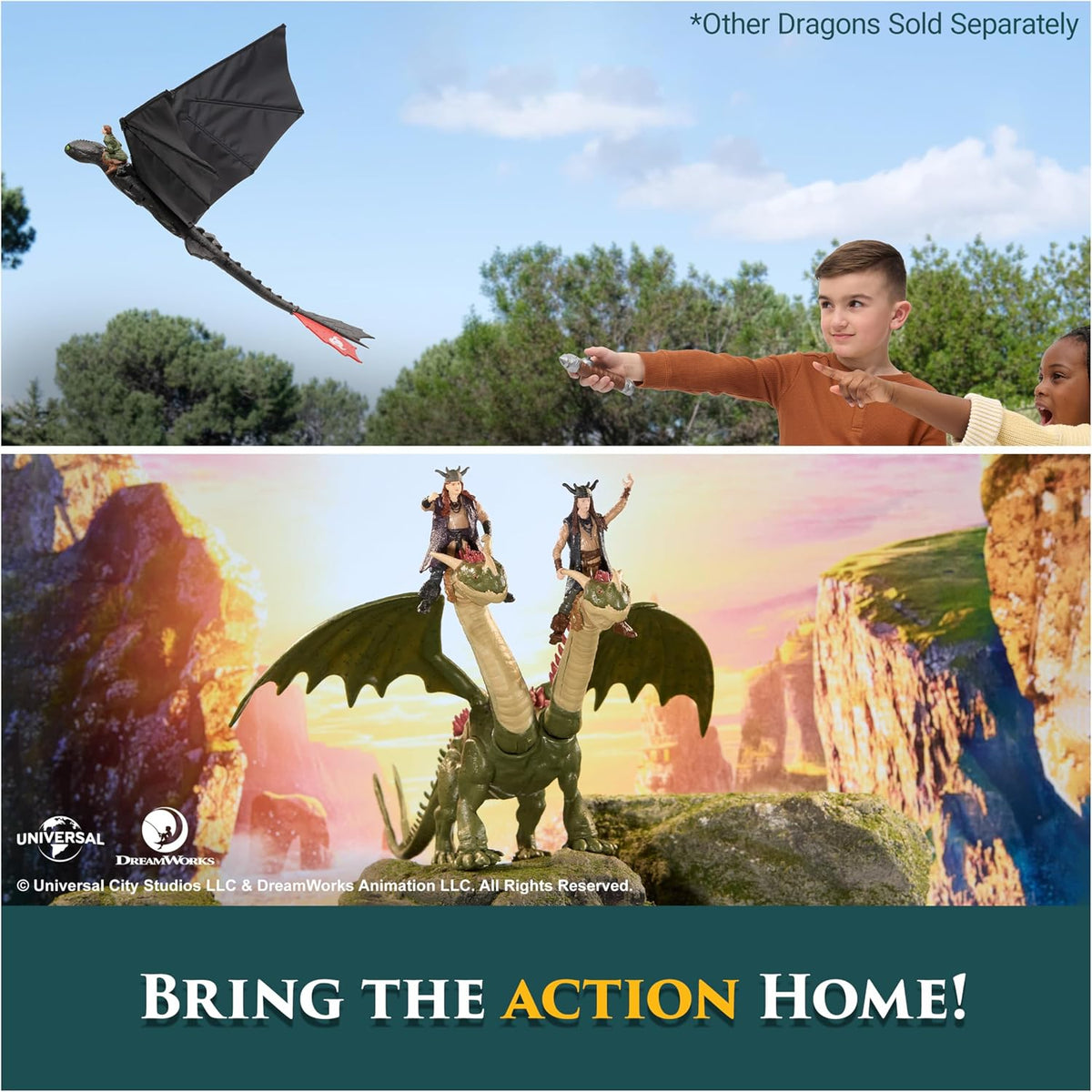 DreamWorks Dragons, como Entrenar a tu Dragon, Chimuelo Volador por Control Remoto con alas Que aletean y Cola Ajustable, Juguetes de Dragones para niños a Partir de 4 años
