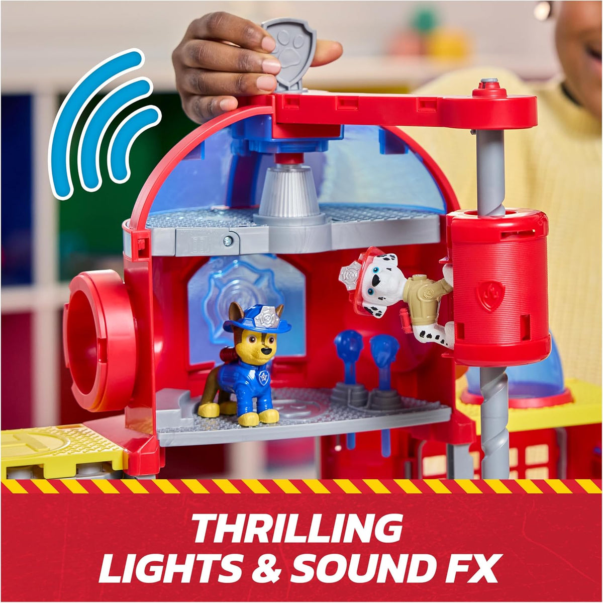 Paw Patrol Centro de Comando de Rescate - con Figura de Marshall, camión de Bomberos con Luces, Sonidos y Lanzador, Juguetes para niñas y niños Desde 3 años