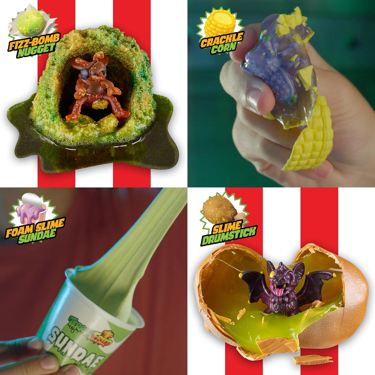 Terror Fried Cubeta 8 Pack Barf Bucket Coleccionable Set de Juego Terrorífico para Niños Original de Bandai