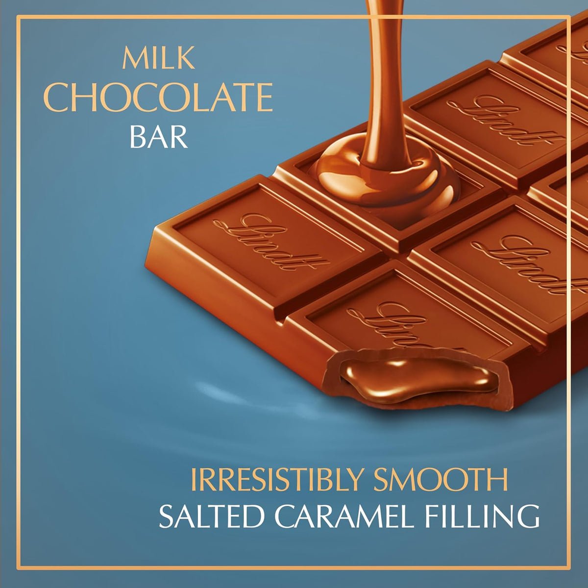 Lindt LINDOR Barra de Chocolate con Leche y Caramelo, 12 pzas