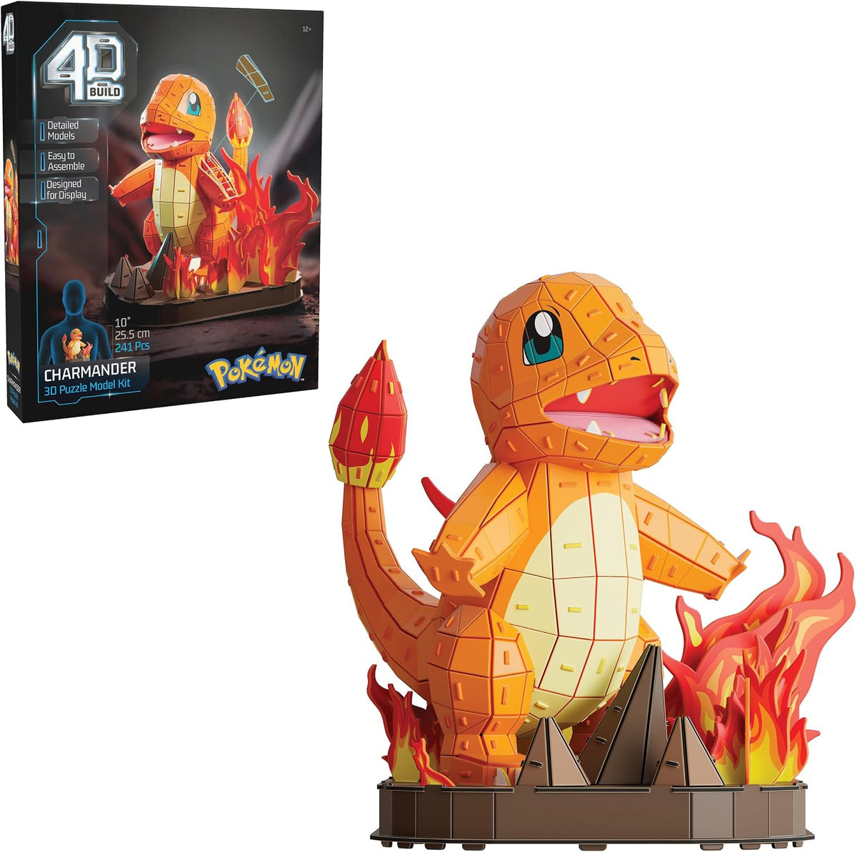 4D Build, Charmander de Pokémon en 3D, coleccionables de Pokémon, Rompecabezas para Adultos, Juguetes de construcción, Rompecabezas en 3D para Adultos y Adolescentes, 241 Piezas, a Partir de 12 años