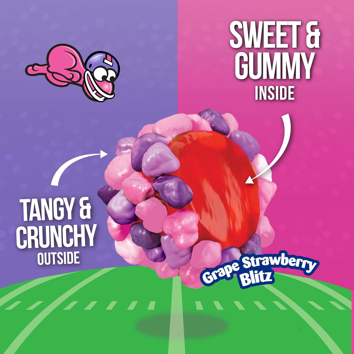 Nerds Caramelos gomosos NERDS, sabor uva y fresa, crujientes y gomosos, para el día del partido, artículos para fiestas de fútbol, 226 g
