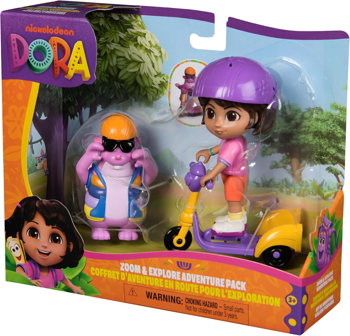 Dora, Set de Aventuras acelera y explora con Figuras de Dora y Tico, y un Patinete de Tres Ruedas, Juguetes para niños y niñas a Partir de 3 años
