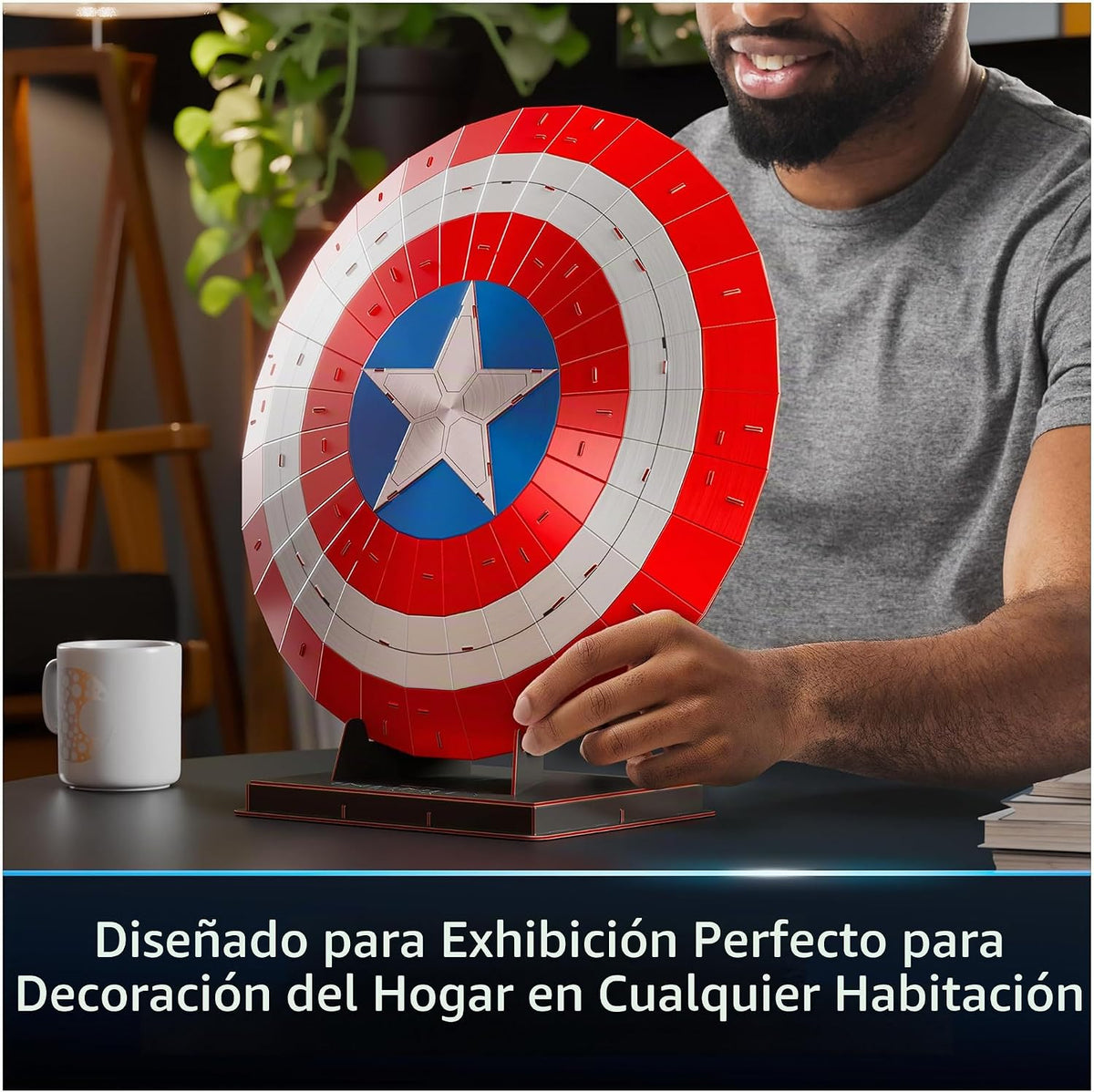 4D Build, Rompecabezas en 3D de Escudo del Capitán América de Marvel, 101 Piezas, Juguetes de construcción, Rompecabezas en 3D para Adultos y niños a Partir de 12 años