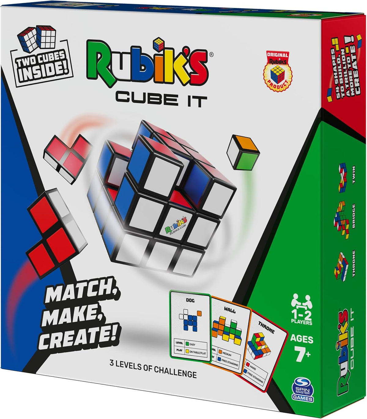 Rubik's Cube It Rompecabezas en Forma de Cubo 3D para 2 Jugadores Juego de Mesa de secuencias para aliviar el estrés para Jugar en casa o de Viaje un Regalo idóneo para niños y Adultos a Partir de 7