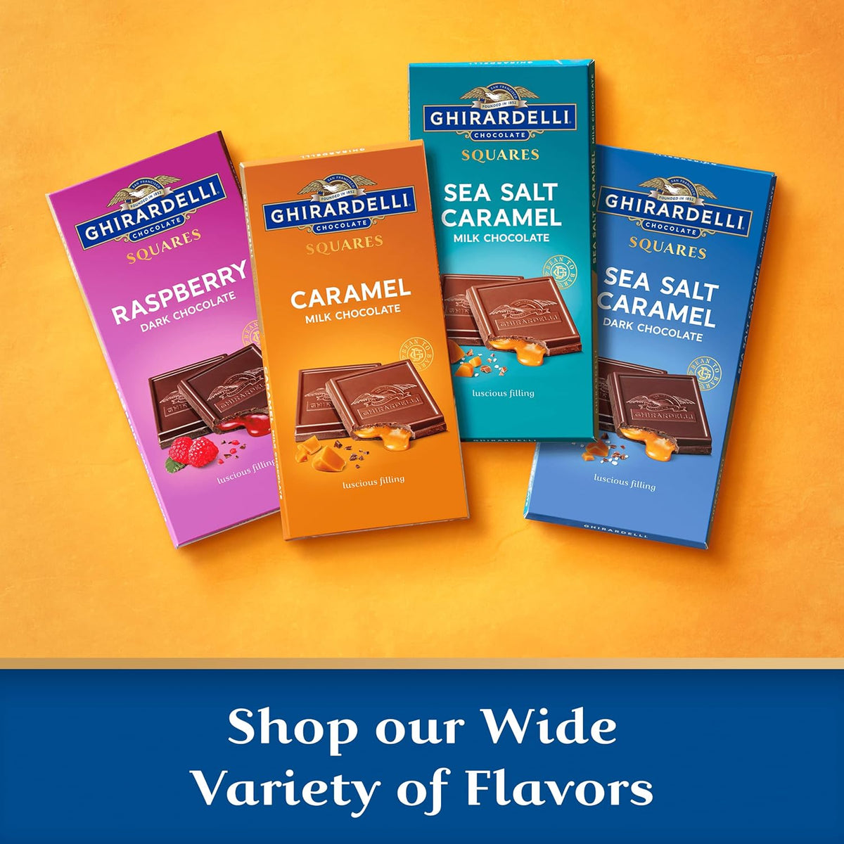 GHIRARDELLI Sea Salt Caramel Dark Chocolate Squares Bar, 4.8 Oz Bar