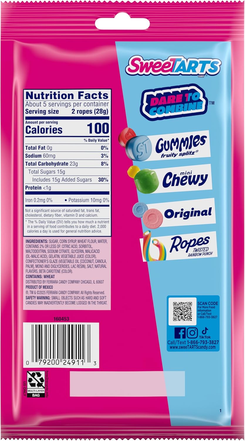 SWEETARTS Peg Rope 5OZ - 6 CT. of Item