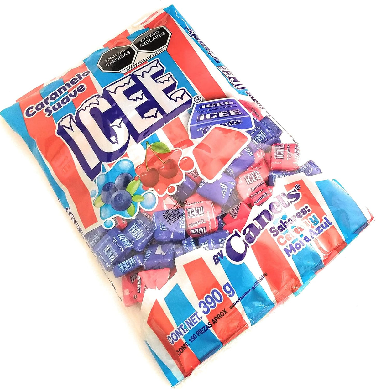 Arikon Mpq Icee by Canels Bolsa de Caramelos Suaves, Sabores Cereza & Mora Azul. Grande 390 Gr., ARIKON, SUGAR_CANDY, Canels