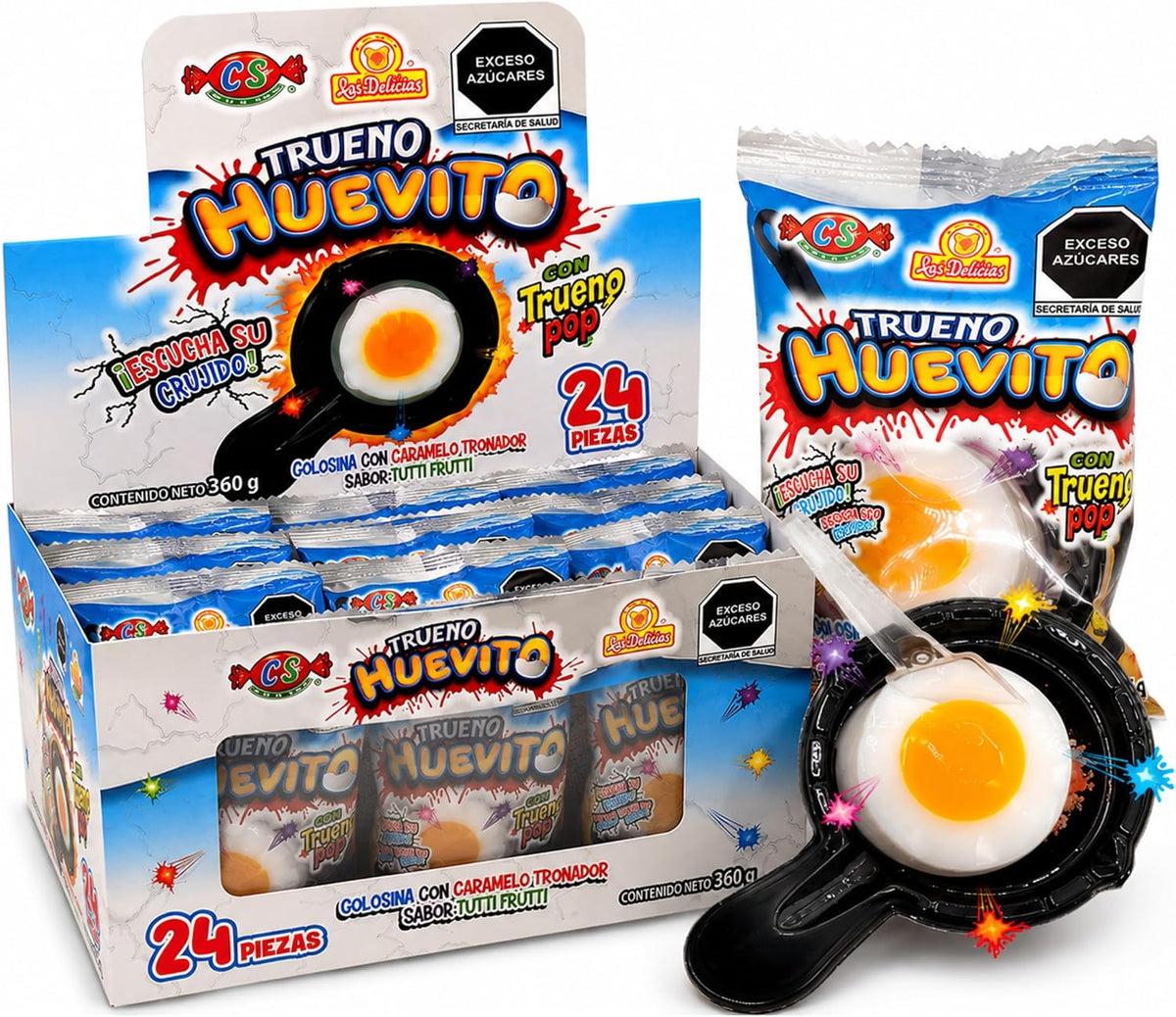 TRUENO HUEVITO Caramelo Tronador 24 Piezas LAS DELICIAS