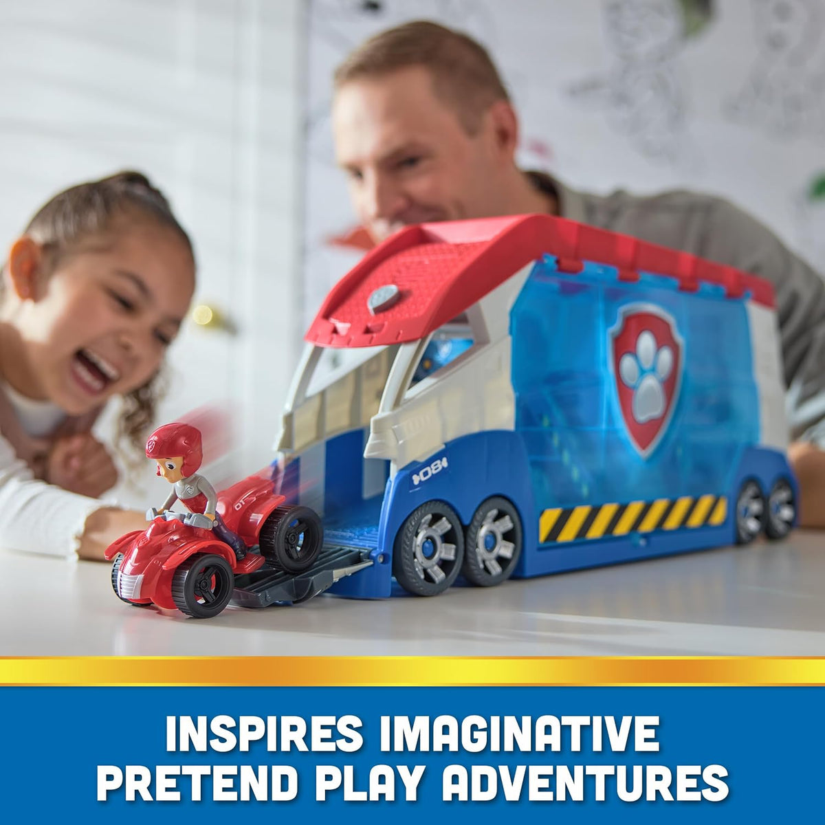 Paw Patrol, Paw Patroller transformable con lanzadores de vehículos, Luces y Sonidos, Figura de acción de Ryder y Coche Todoterreno de Juguete, Juguetes para niños y niñas a Partir de 3 años