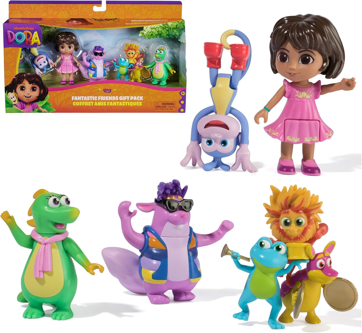 Dora, Set de Regalo de Amigos fantásticos con Dora, Botas, Tico, Isa y el Trío Fiesta, Figuras de Juguete, Juguetes para niñas y niños a Partir de 3 años