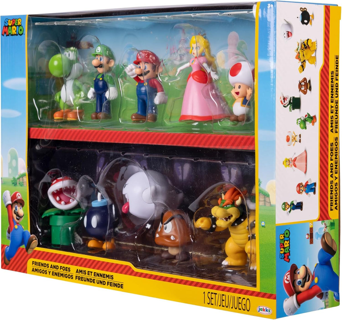 Jakks Pacific Set de Figuras Super Mario Bros, 10 Figuras Coleccionables