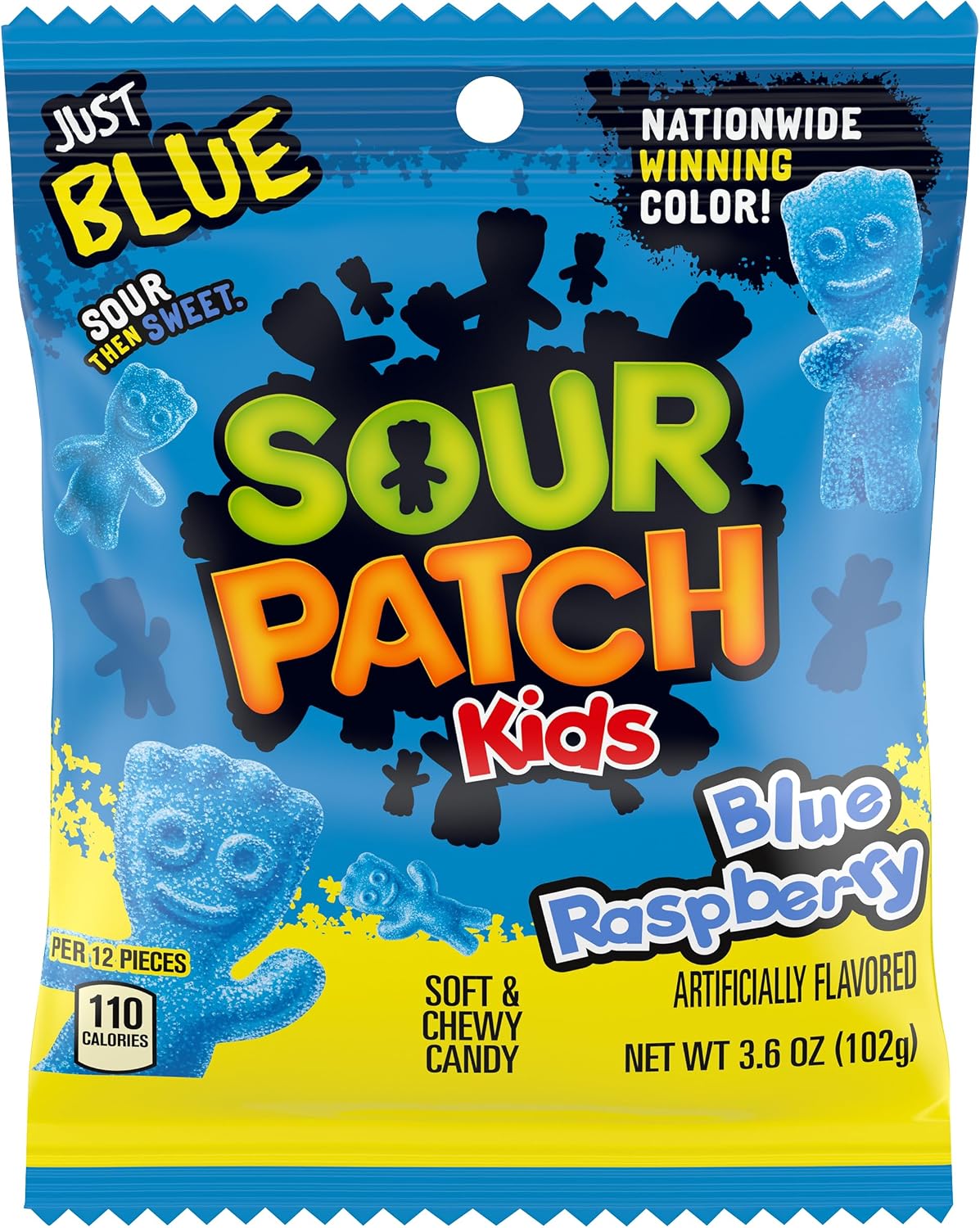 The Hampton Candy Company Sour Kids Blue Raspberry, bolsas de 3,6 onzas (paquete de 1) 3,6 onzas (paquete de 1)