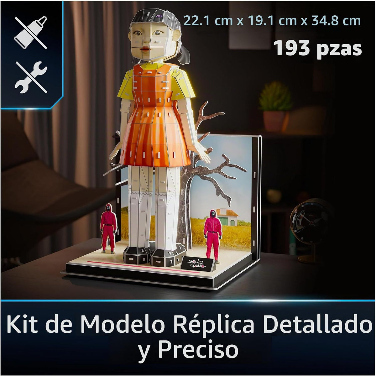 4D Build, Juego de Calamar Young HEE Doll Kit de Modelo 3D, coleccionables de Juego de Calamar y decoración de computadora, Rompecabezas para Adultos, Juguetes de construcción, Rompecabezas 3D para