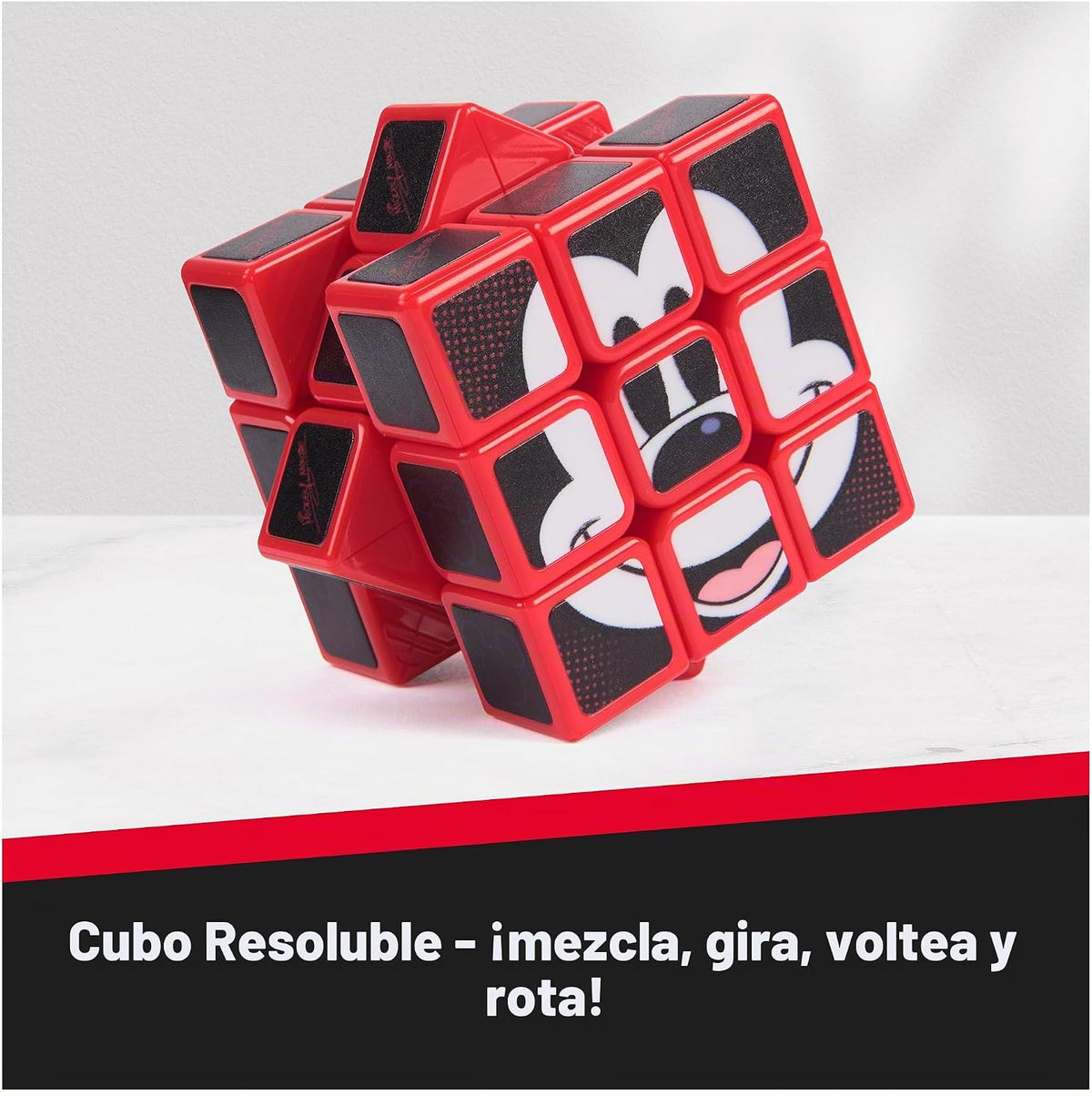 Spin Master Cubo de Rubik's Mickey Mouse Disney Cuber, Juguete Relajante Coleccionable de Disney, 3x3, Plástico, Twisty, 1 Count, A Partir de 8 Años