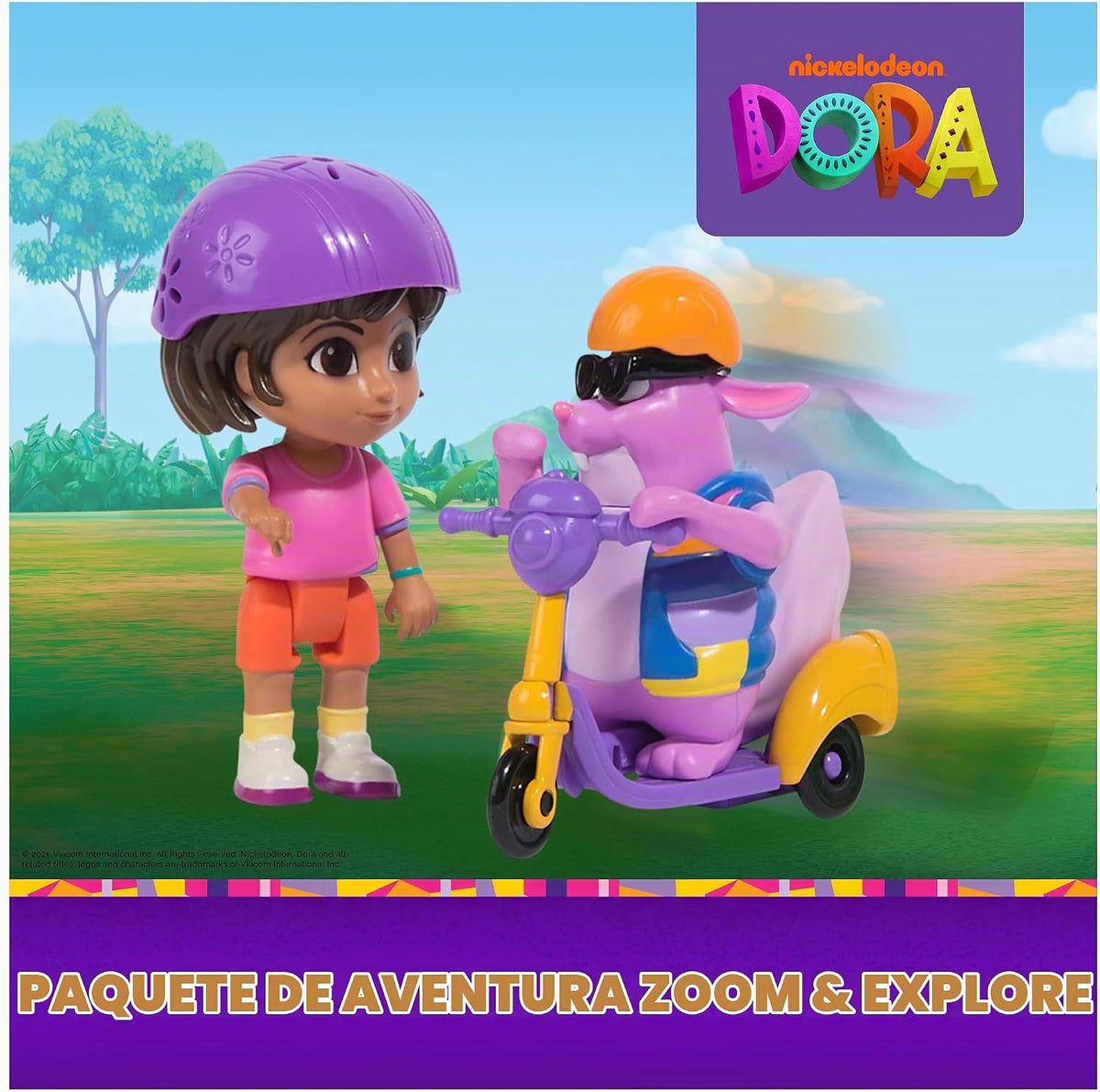 Dora, Set de Aventuras acelera y explora con Figuras de Dora y Tico, y un Patinete de Tres Ruedas, Juguetes para niños y niñas a Partir de 3 años