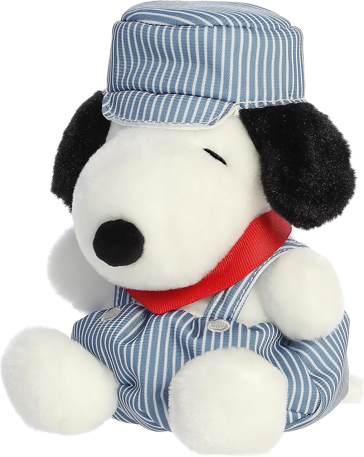 Aurora Adorable Peanuts Palm Pals Ingeniero de trenes Snoopy Peluche – Juguetes con licencia oficial para todos los fans de Snoopy – Regalo nostálgico para adultos y celebraciones de cumpleaños – Azul