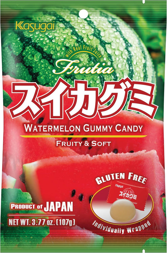 Kasugai Sand?a Gummy Candy Gluten Free Gomitas de Sandia sin Gluten 3.77 Oz