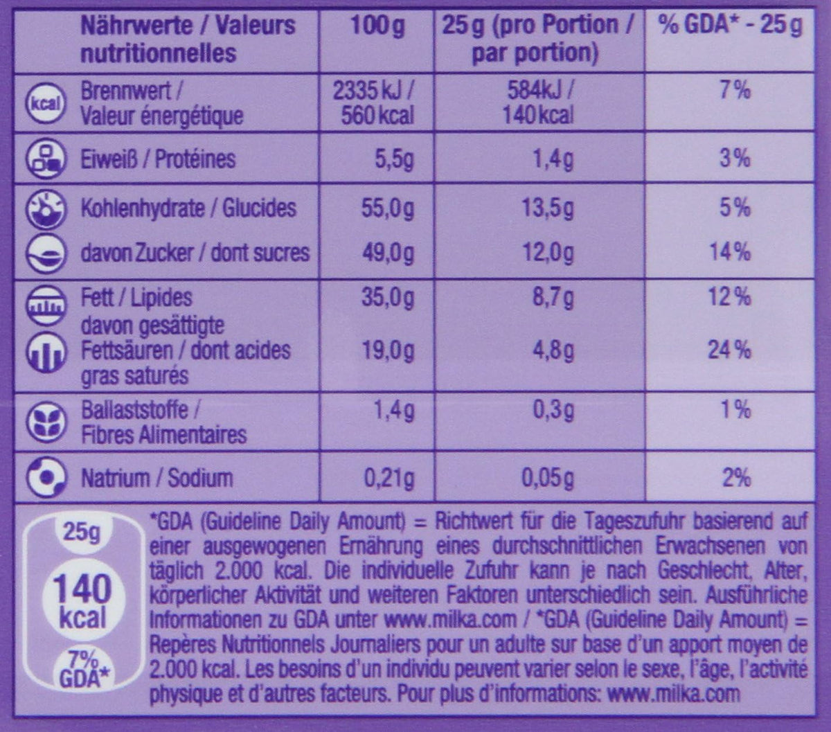Milka Barra de Chocolate Oreo, Marrón/Blanco, 100 g