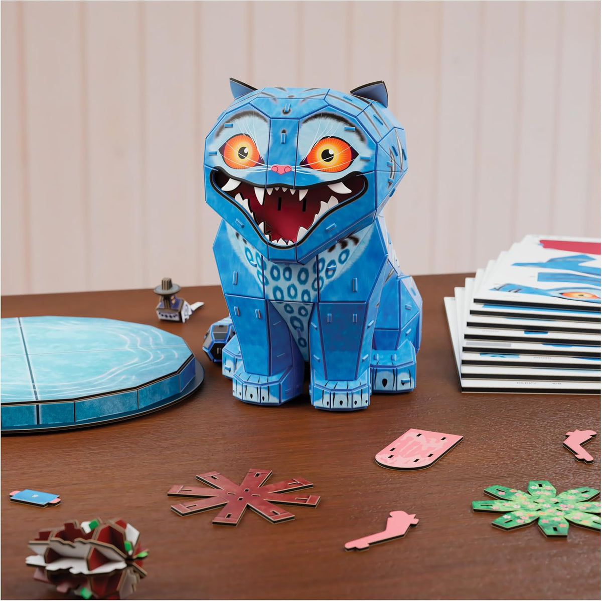 4D Build, Rompecabezas 3D KPOP Demon Hunters Derpy Tiger y Sussie Bird, Kit Coleccionable con Lengua y Maceta Removibles, Decoración de Escritorio, 168 Piezas, 12+ Años