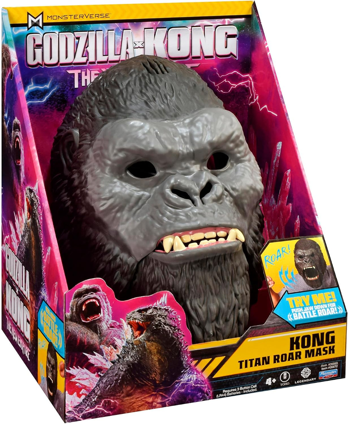 Playmates - King Kong, Máscara Articulada, Godzilla x Kong, 27.9 cm (11")