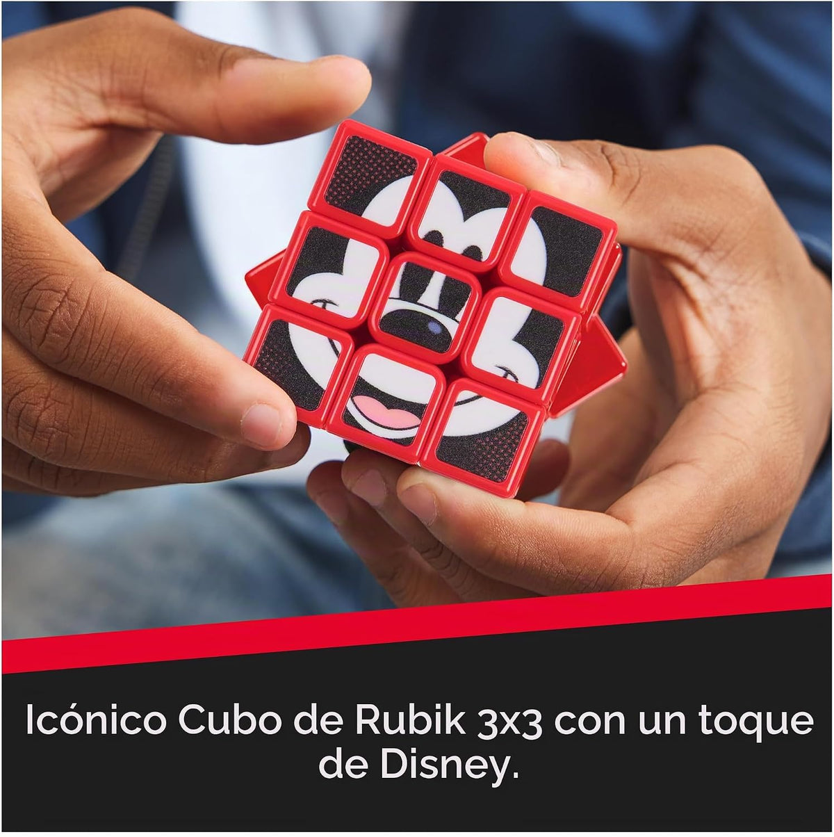 Spin Master Cubo de Rubik's Mickey Mouse Disney Cuber, Juguete Relajante Coleccionable de Disney, 3x3, Plástico, Twisty, 1 Count, A Partir de 8 Años