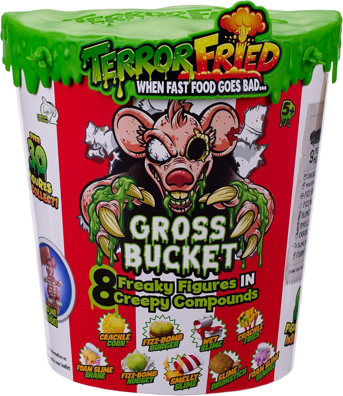 Terror Fried Cubeta 8 Pack Barf Bucket Coleccionable Set de Juego Terrorífico para Niños Original de Bandai