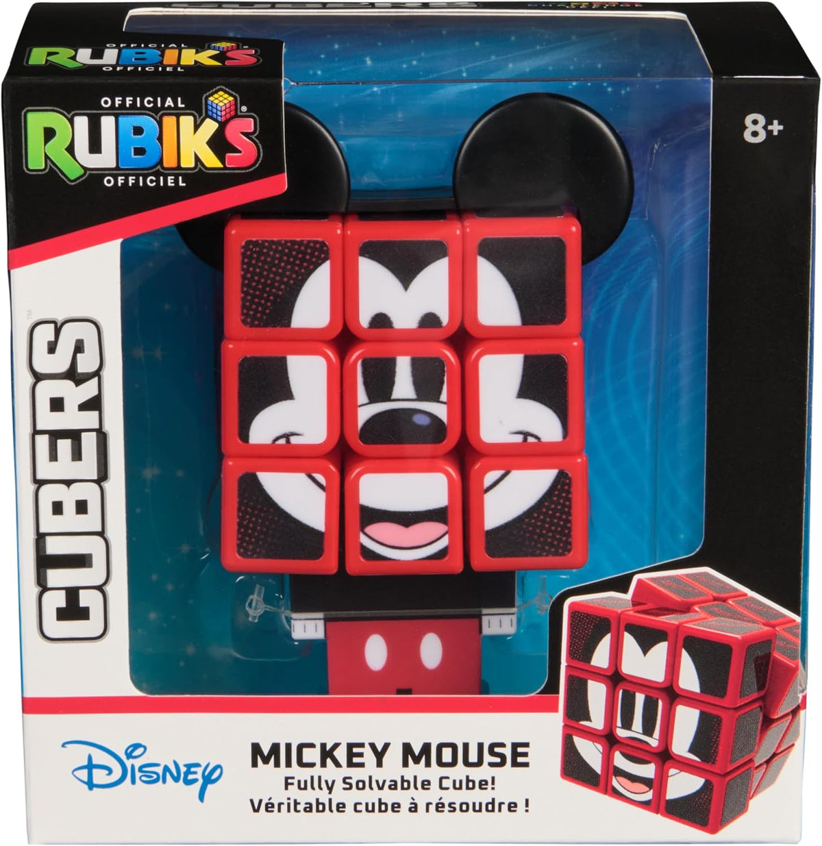 Spin Master Cubo de Rubik's Mickey Mouse Disney Cuber, Juguete Relajante Coleccionable de Disney, 3x3, Plástico, Twisty, 1 Count, A Partir de 8 Años