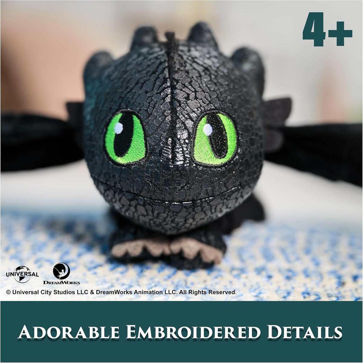 DreamWorks, Dragons, How to Train Your Dragon, Peluche Toothless: Abraza y planea, dragón de Peluche de 30,5 cm, Juguetes para niños a Partir de 4 años