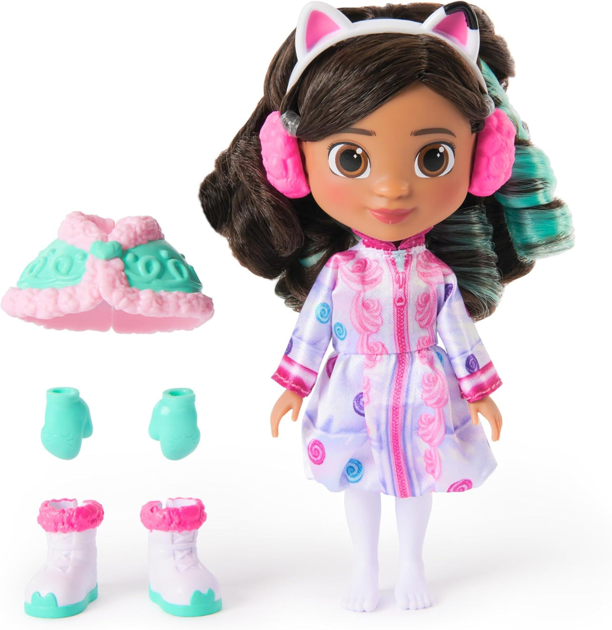 La Casa de Dolls Gabby – Dulce muñeca Gabby de la película 15 cm con accesorios para nieve y melena peinable - Juguete para niñas 3 años + - Regalo para niñas 3 años +