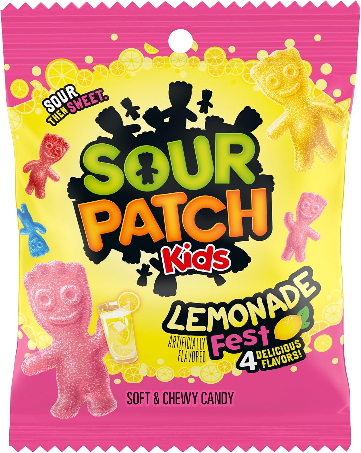 Sour Patch Kids Lemonade Fest Soft & Chewy Candy, 3.61 OZ Bag