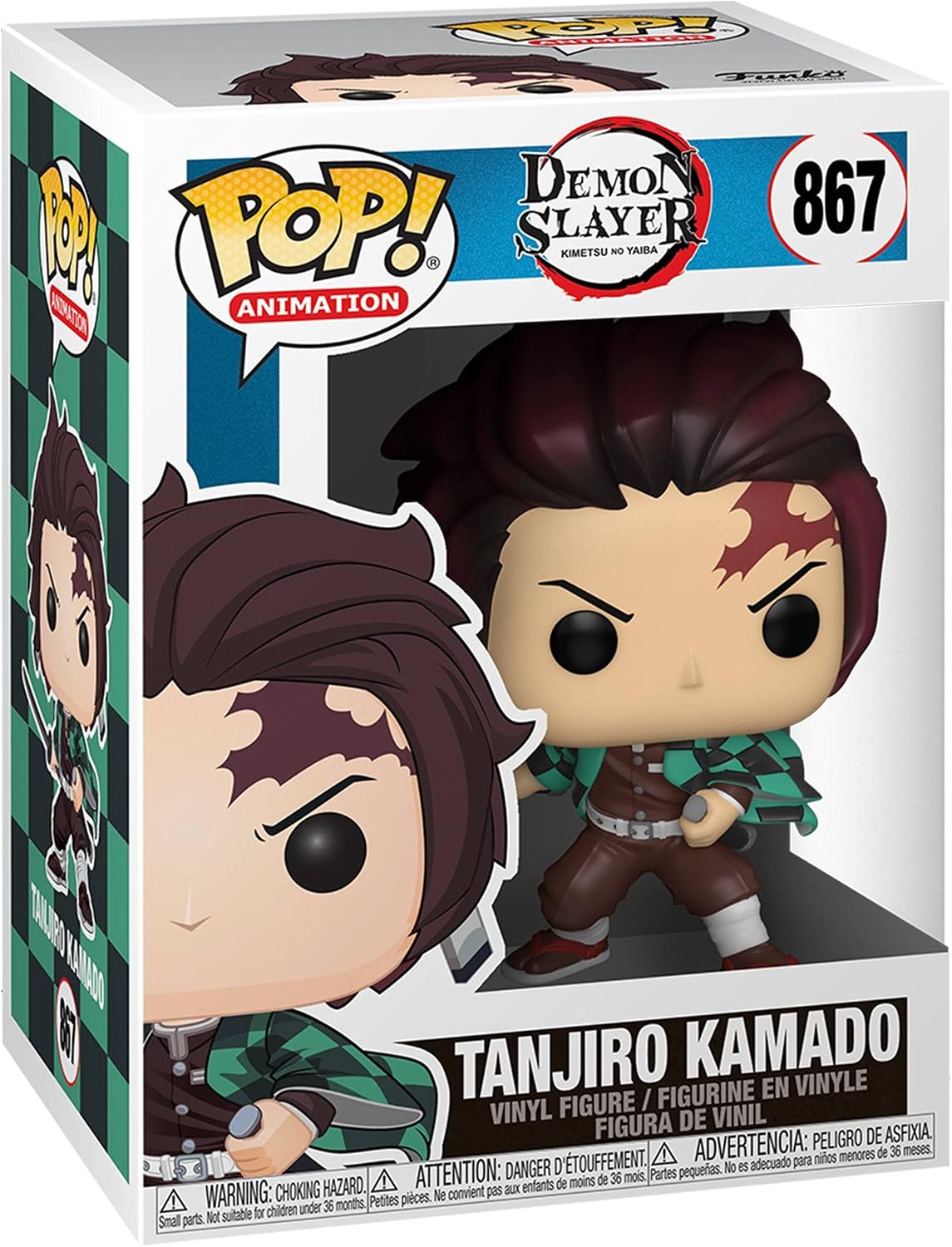 Funko POP Animation: Demon Slayer- Tanjiro Kamado (funda protectora EcoTek para proteger la caja expositor)