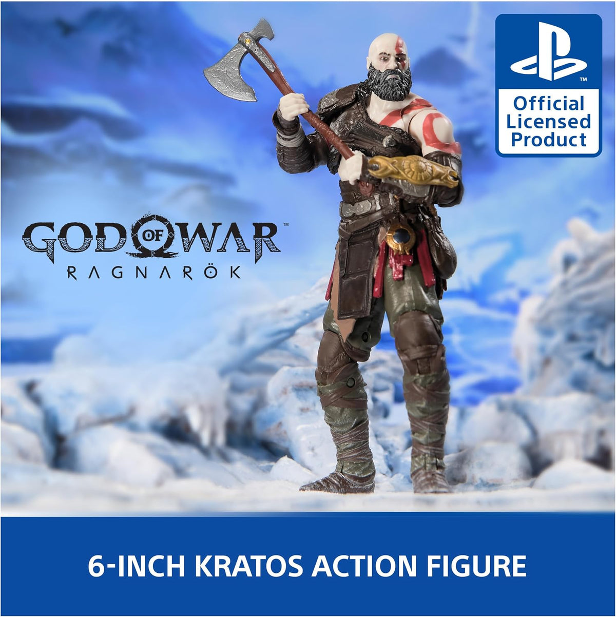PlayStation God of War Ragnarök, Figura de Acción de Kratos de 15 Cm con 5 Accesorios, The Shapes Collection, Para Fans y Coleccionistas de la PS5 a Partir de 17 Años
