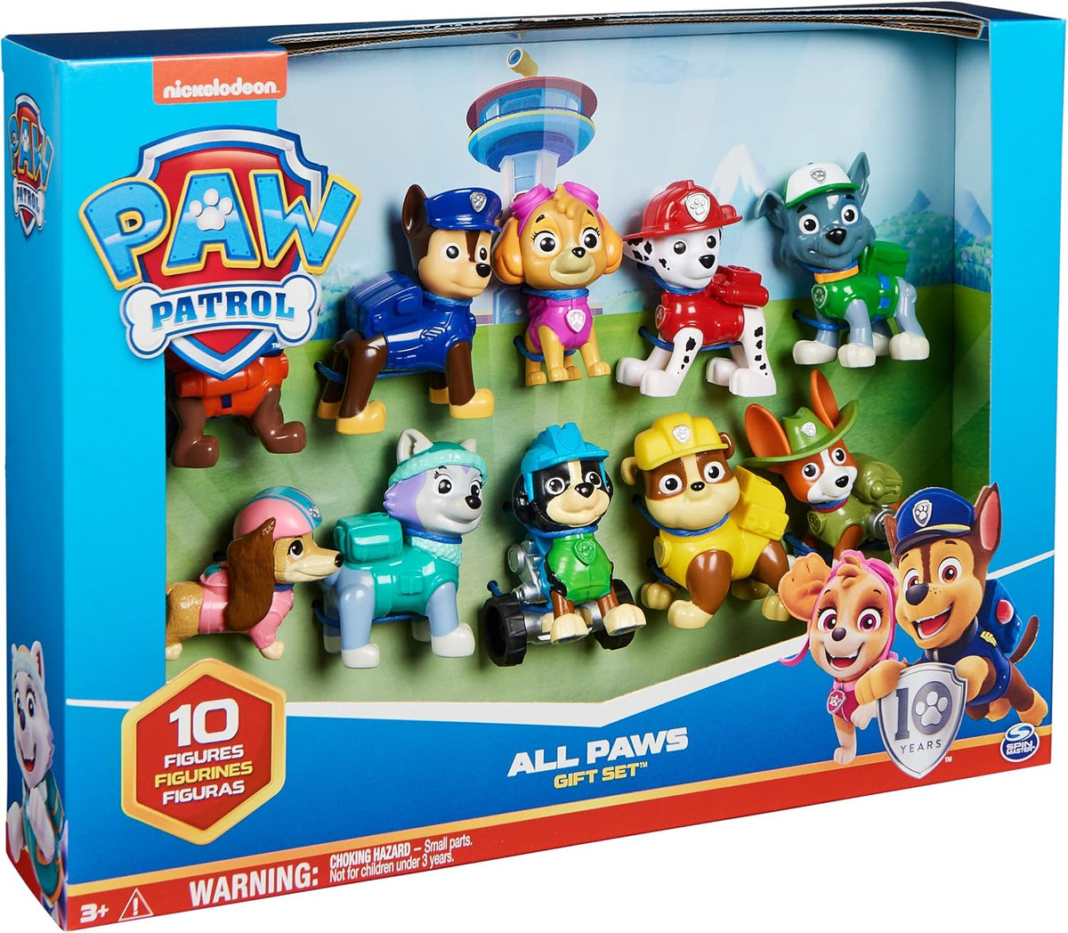 Paw Patrol, 10.º Aniversario, Set de Regalo de Figuras de Juguete con 10 Figuras de acción coleccionables, Juguetes para niños a Partir de 3 años