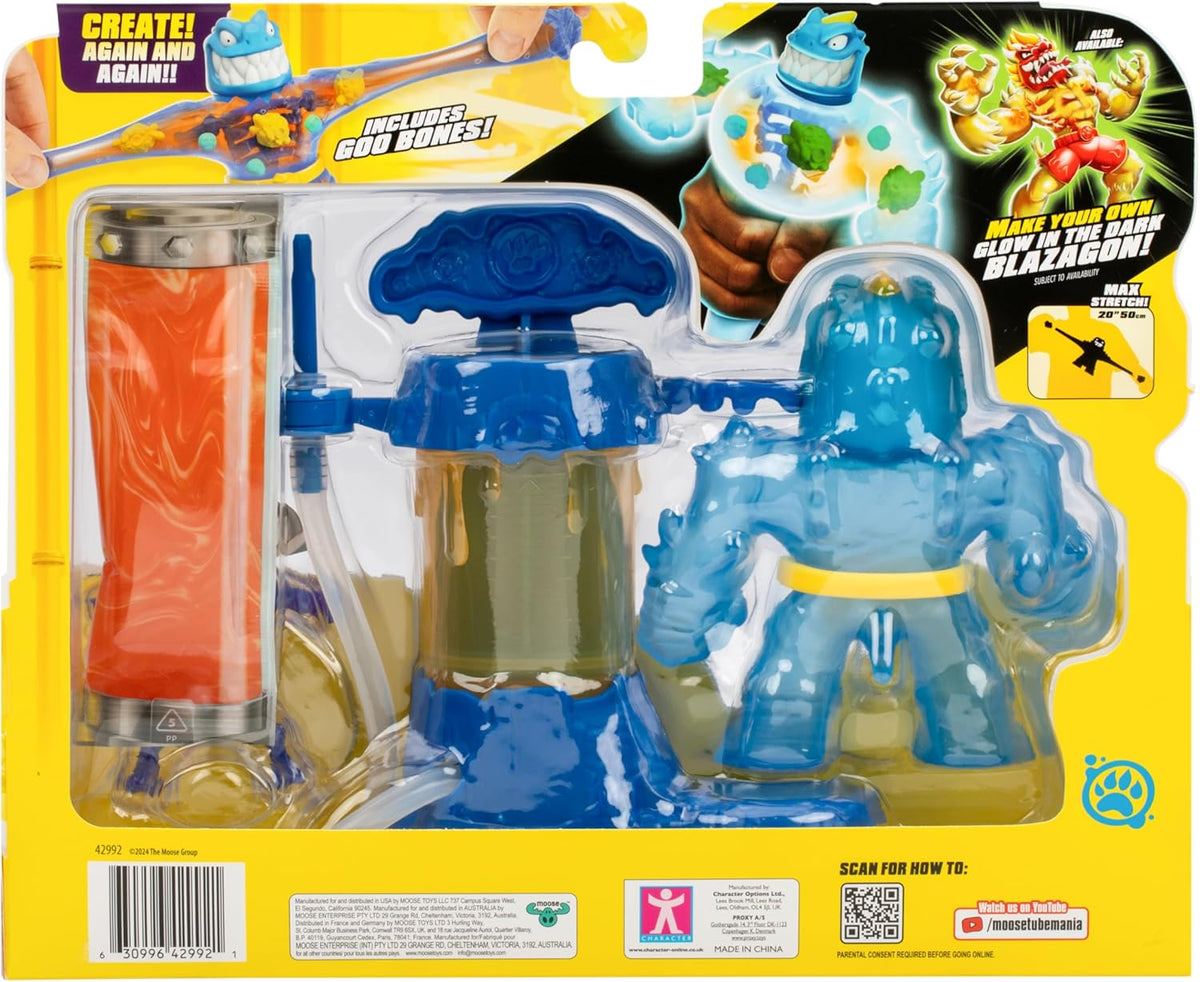 Goo JIT Zu Hero Creator Tyro 3 Rellenos únicos de Goo Mezcla, Llena y CREA tu Propia Brilla en la Oscuridad Figura Elástica para Niños Muñeco Estirable Original Bandai