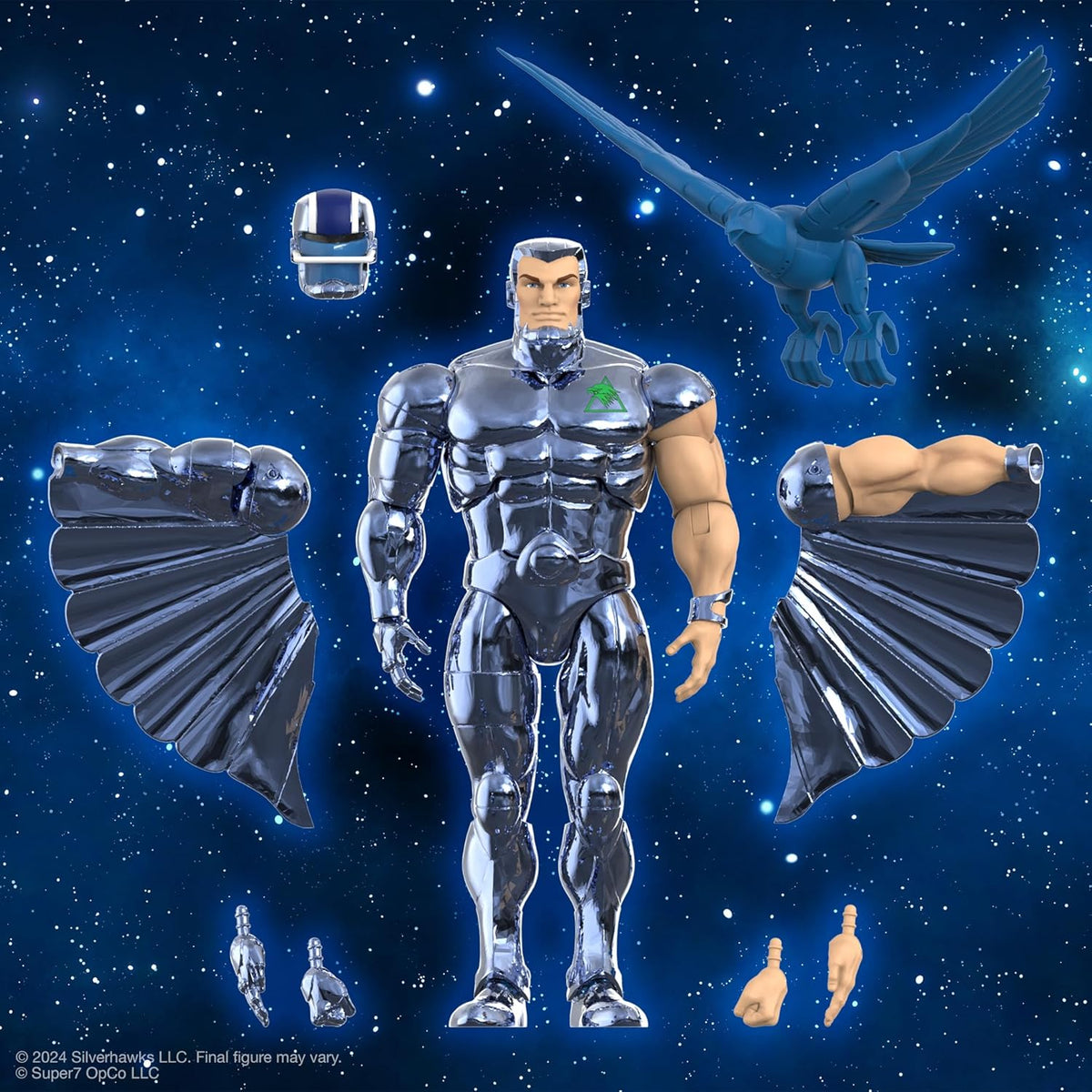 Super7 ULTIMATES! SilverHawks Steelwill (Vac Metal Toy Version) - Figura de acción SilverHawks de 7 Pulgadas con Accesorios coleccionables clásicos de Dibujos Animados