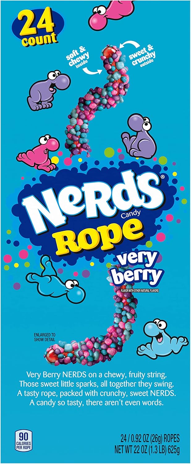 Nerds Muy Berry Caramelo de cuerda, 0.92 oz paquete (Paquete de 24)