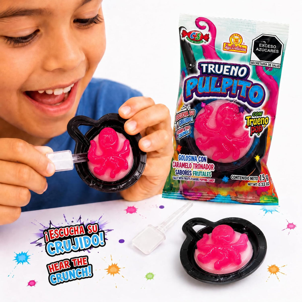 Las Delicias Trueno Pulpito Caramelos Tronadores Multicolor 84 Piezas