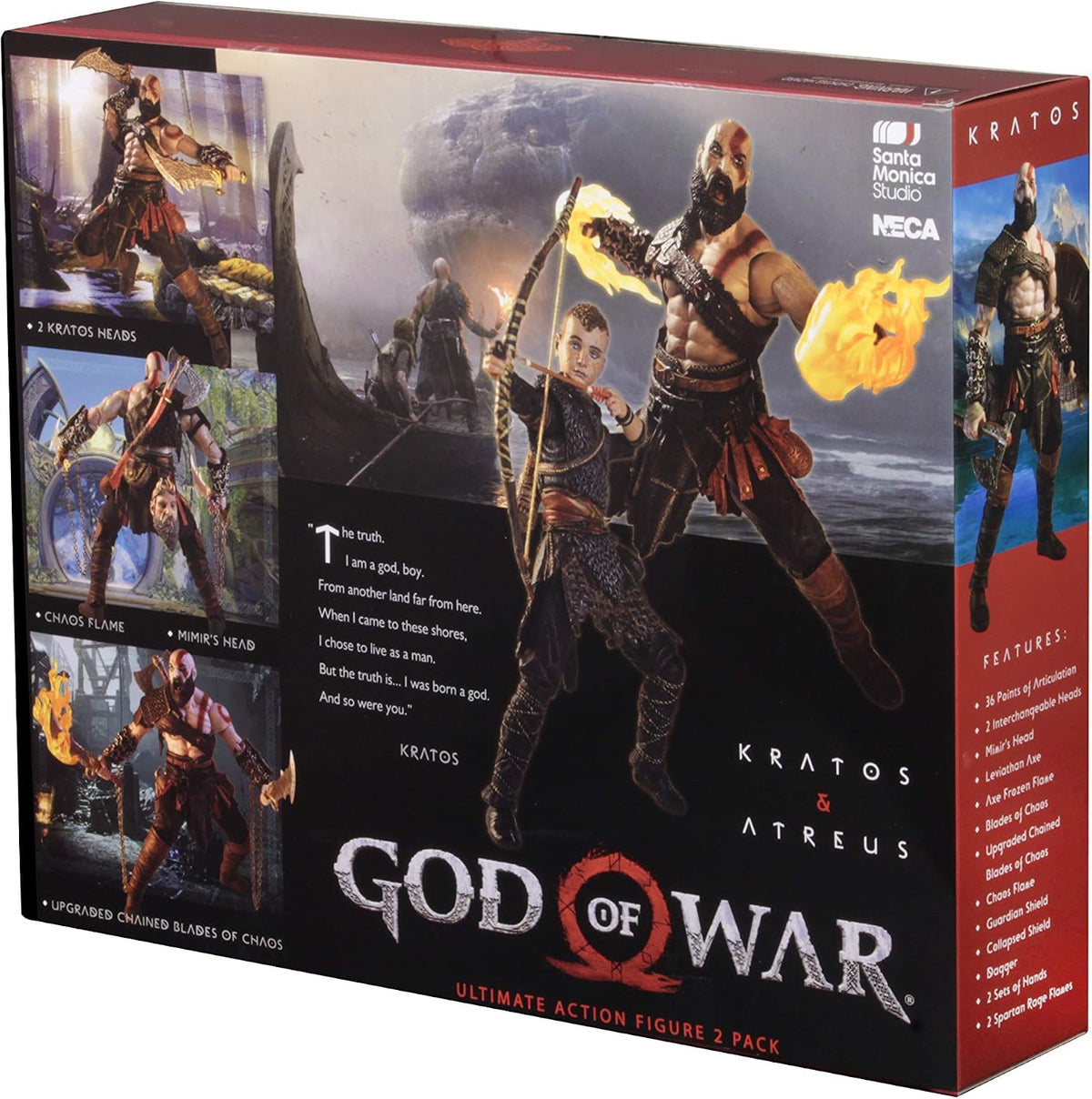 Neca God of War Action Figure Ultimate Kratos and Atreus, 7", 2 Pack Special Edition