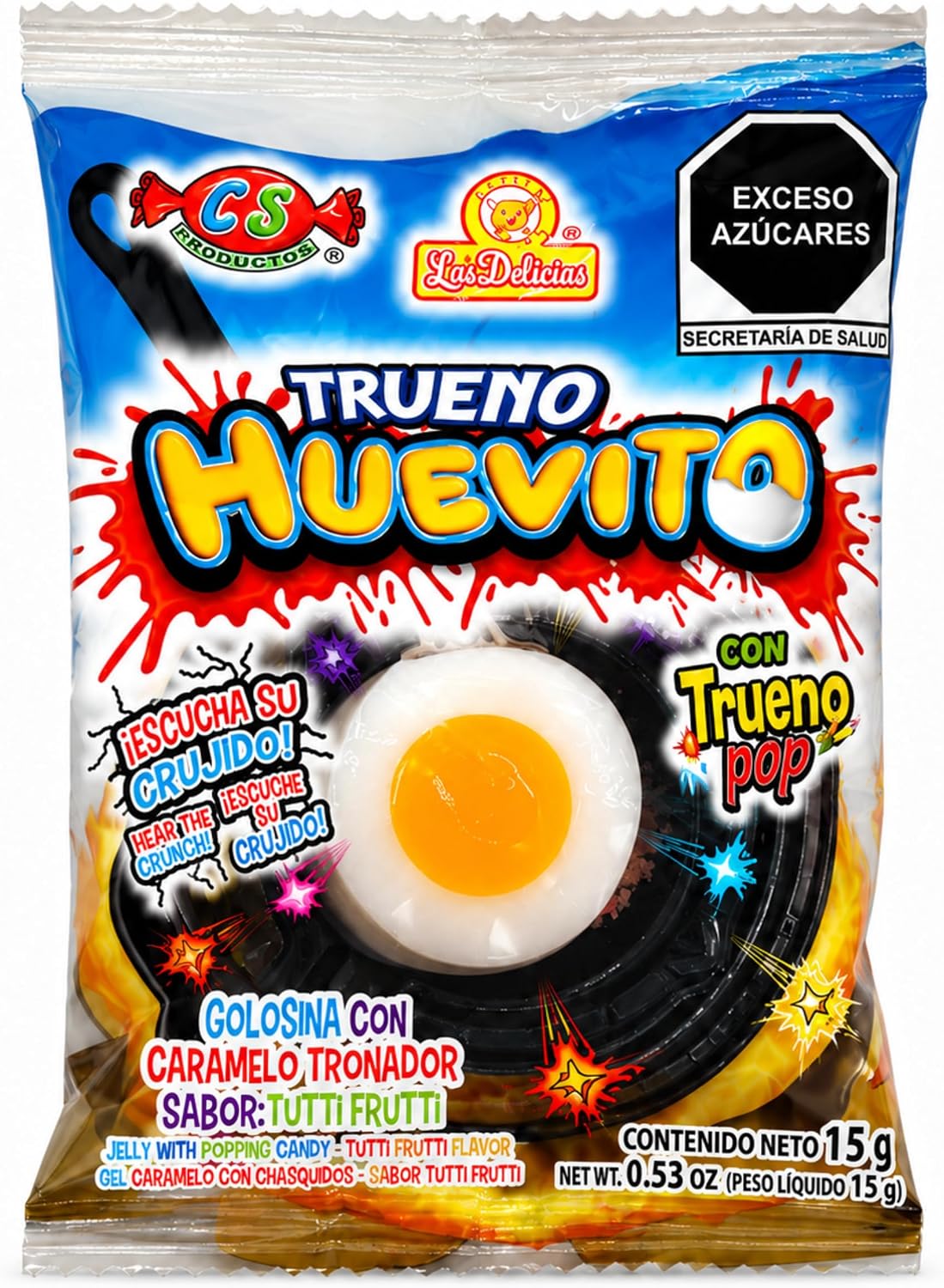 TRUENO HUEVITO Caramelo Tronador 24 Piezas LAS DELICIAS