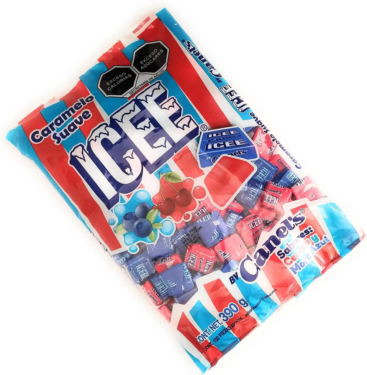 Arikon Mpq Icee by Canels Bolsa de Caramelos Suaves, Sabores Cereza & Mora Azul. Grande 390 Gr., ARIKON, SUGAR_CANDY, Canels