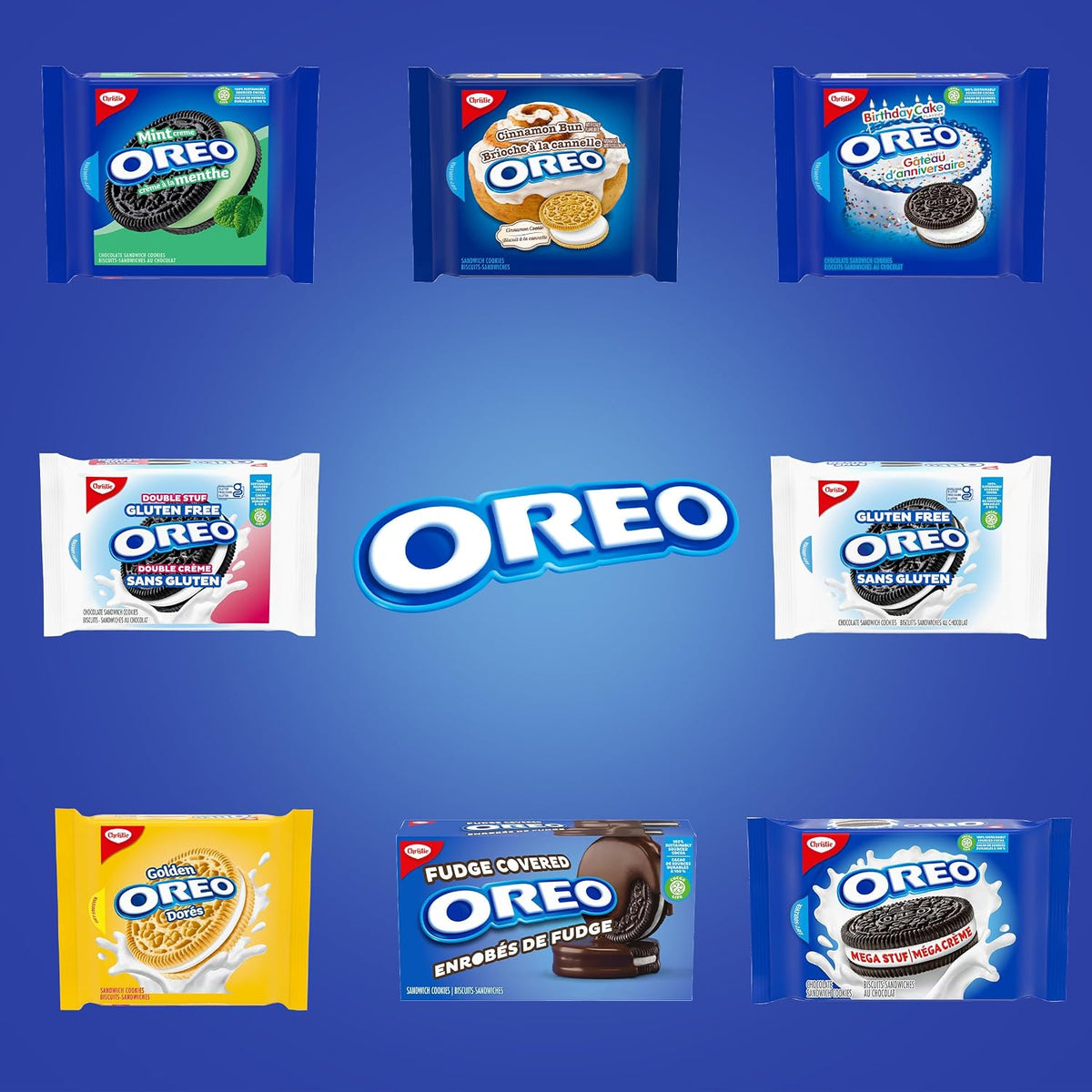 Oreo- Galletas Mega Stuf, 374 g/13,2 oz, triple de crema, chocolate