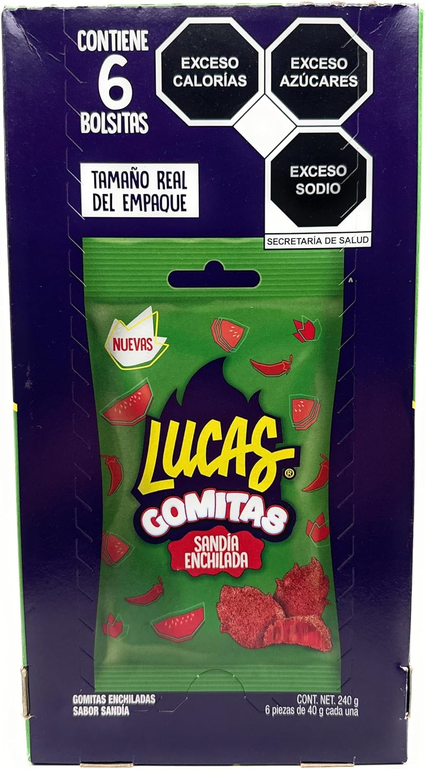 Mars Lucas Gomitas Sabor Sandia Enchilada 6 Bolsitas (240g)