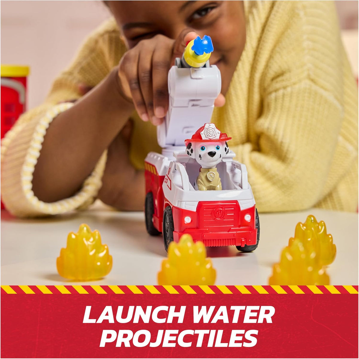 Paw Patrol Centro de Comando de Rescate - con Figura de Marshall, camión de Bomberos con Luces, Sonidos y Lanzador, Juguetes para niñas y niños Desde 3 años
