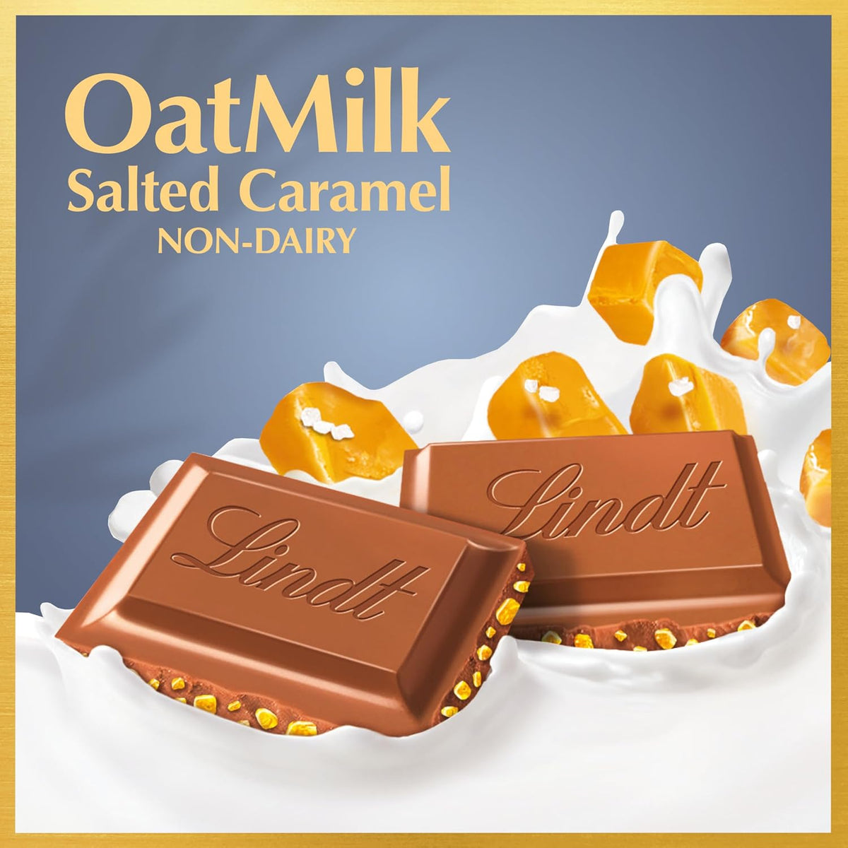 Lindt CLASSIC RECIPE Non-Dairy OatMilk Salted Caramel Chocolate Candy Bar, 3.5 oz. (10 Pack)